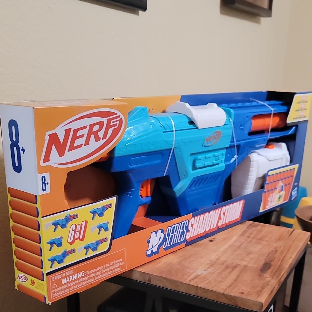 NERF N-Series Shadow Stunt Blaster - Blue and Orange Color